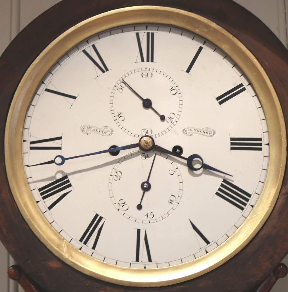 Scottish Mahogany Drumhead Longcase Clock (Scotland, c. 1840) View VI