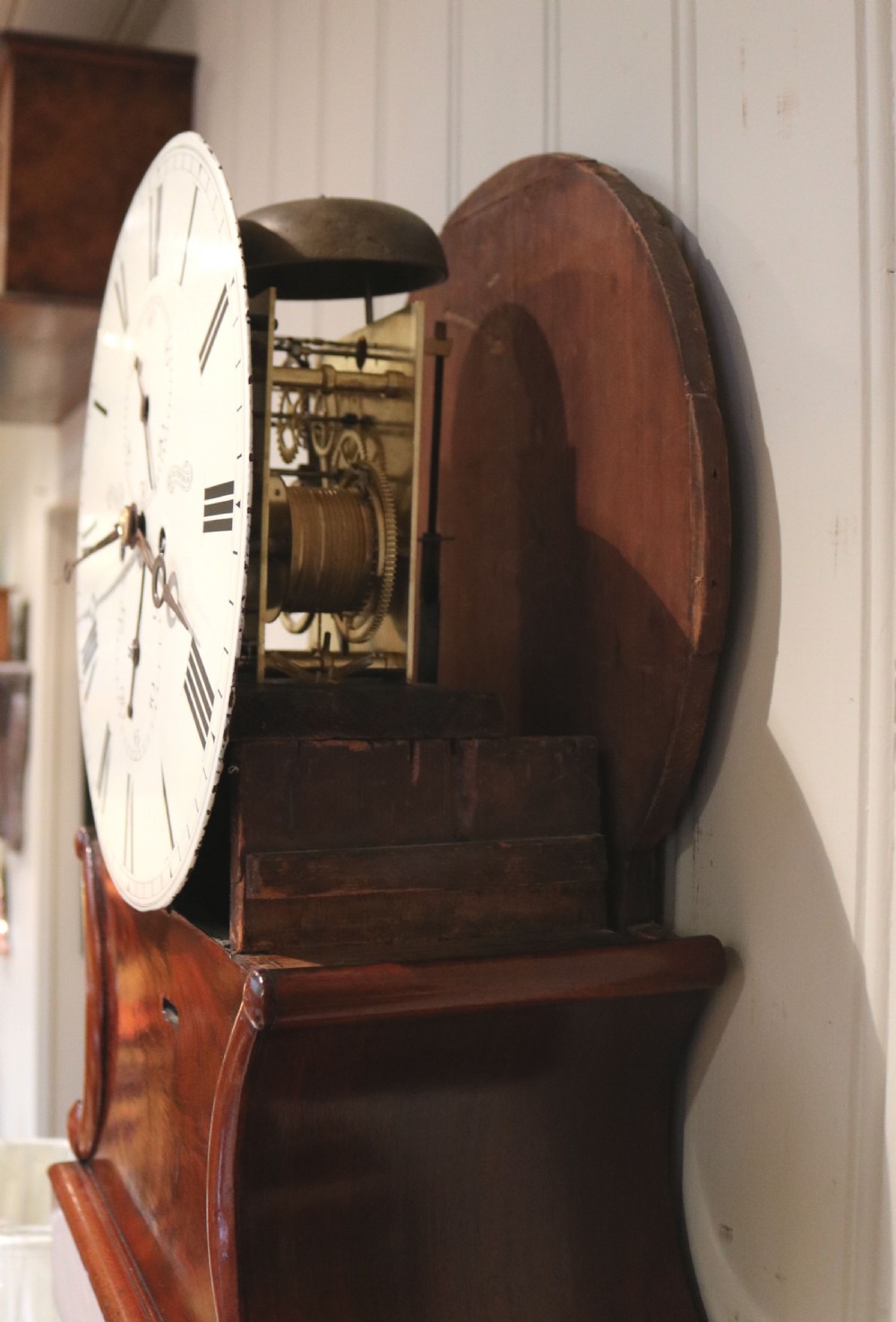 Scottish Mahogany Drumhead Longcase Clock (Scotland, c. 1840) View VII