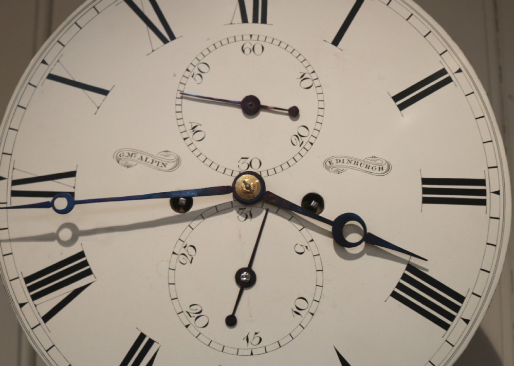 Scottish Mahogany Drumhead Longcase Clock (Scotland, c. 1840) View VIII