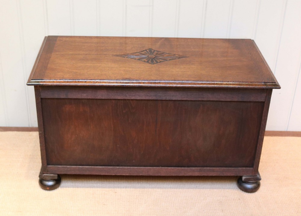 Solid Oak Carved Coffer  View VIII