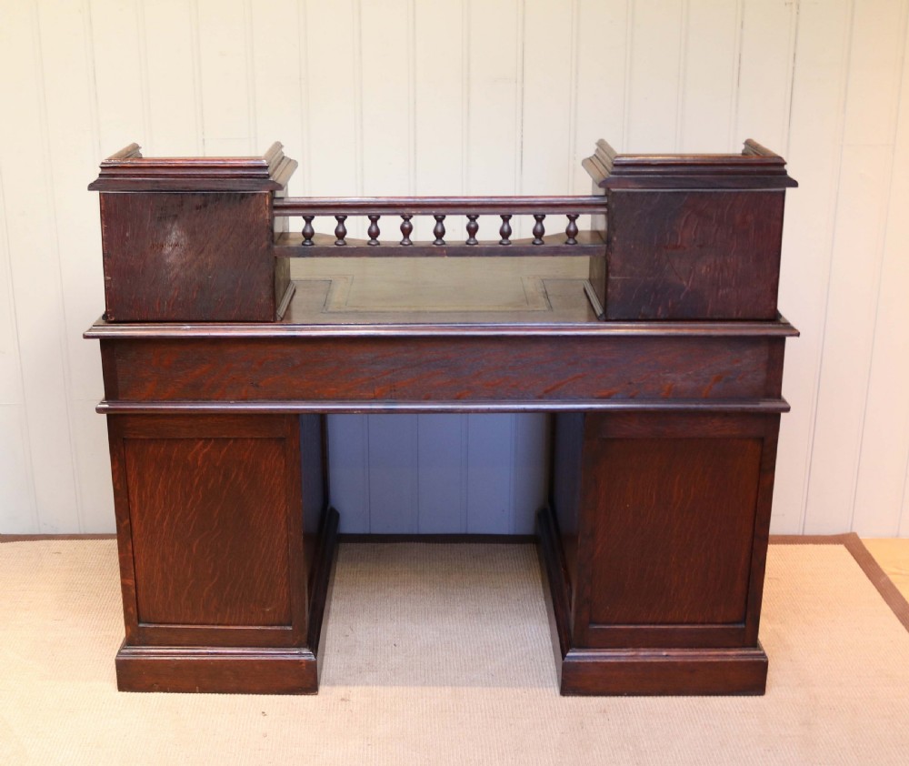 Large Carved Oak Desk View VI