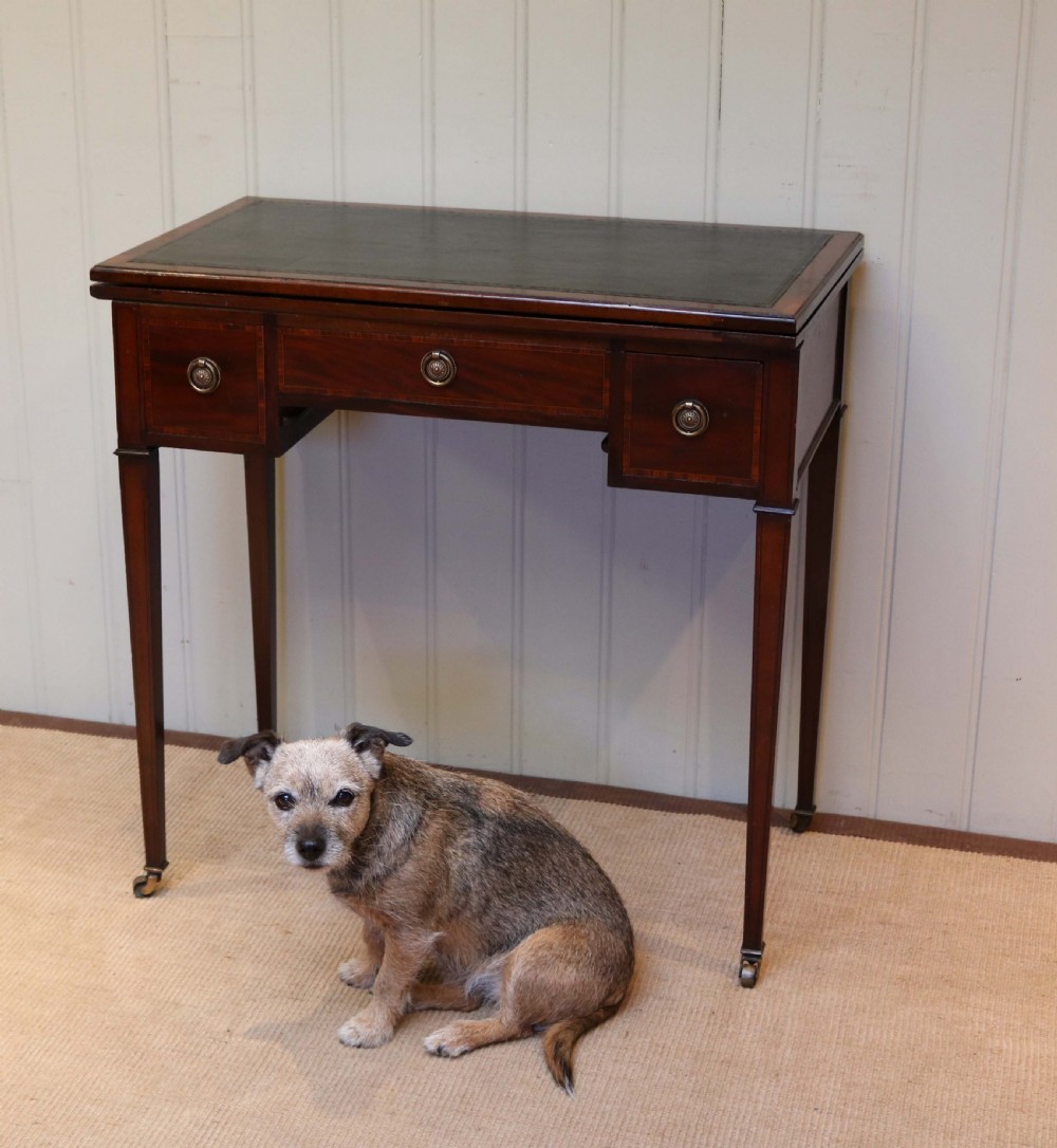 Mahogany Writing Desk Table (English, c. 1890) View III