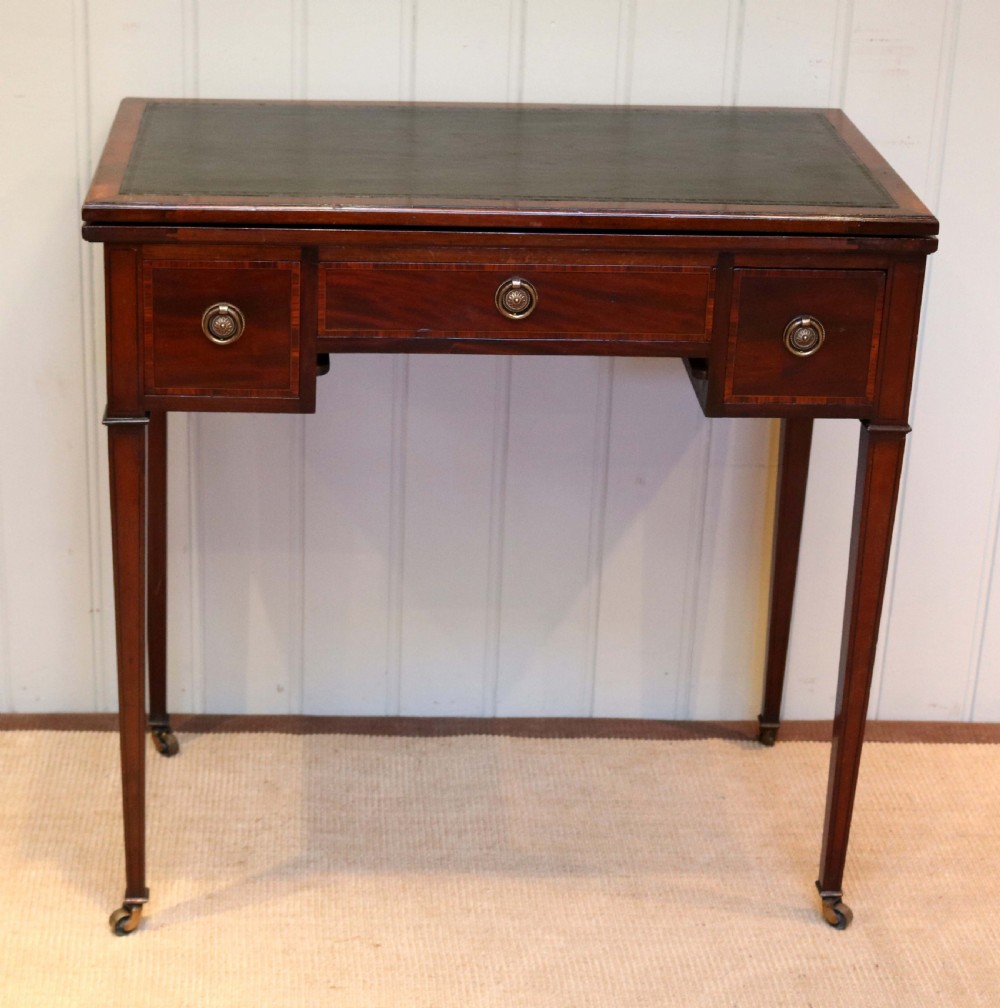 Mahogany Writing Desk Table (English, c. 1890) View IV