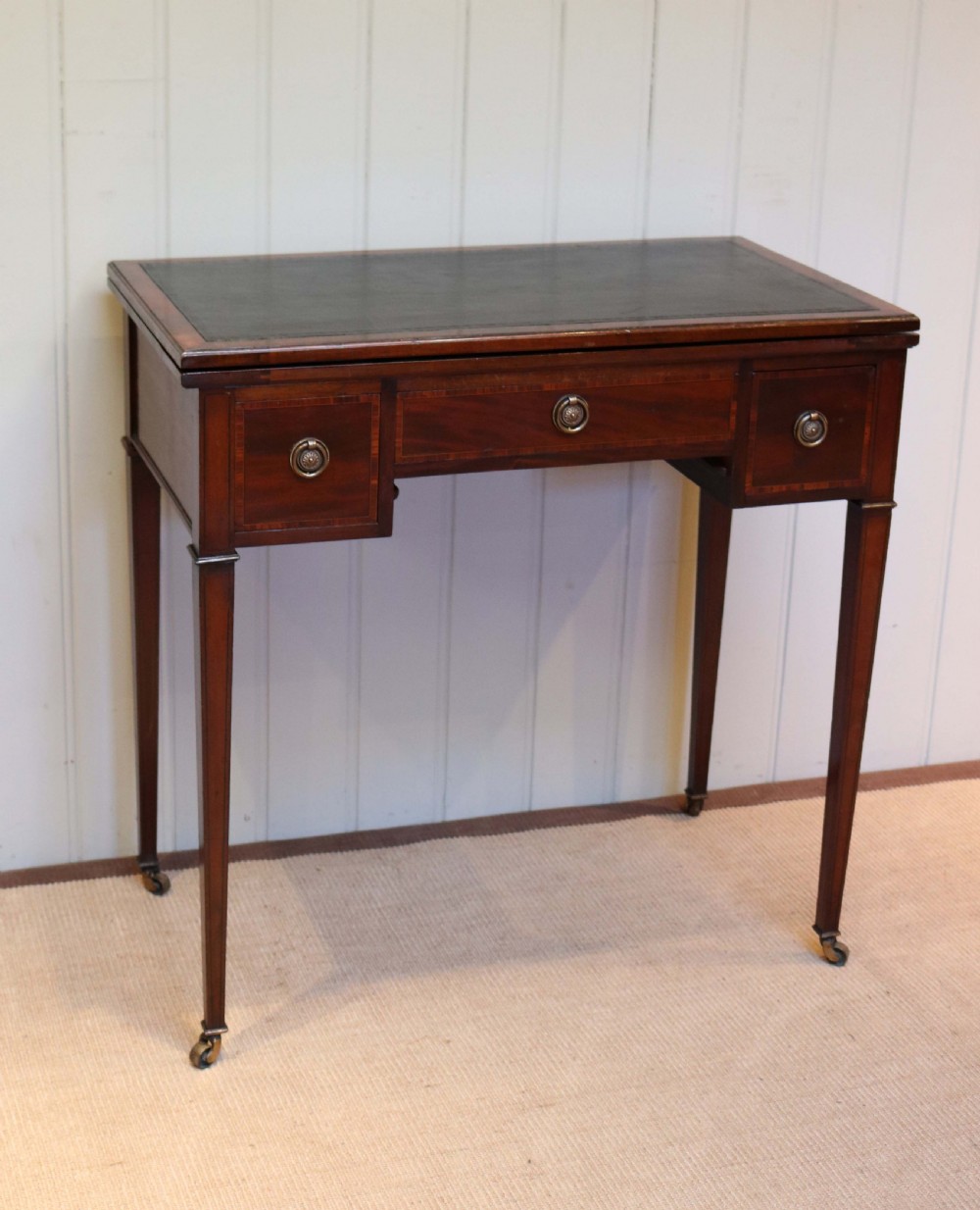 Mahogany Writing Desk Table (English, c. 1890) View V