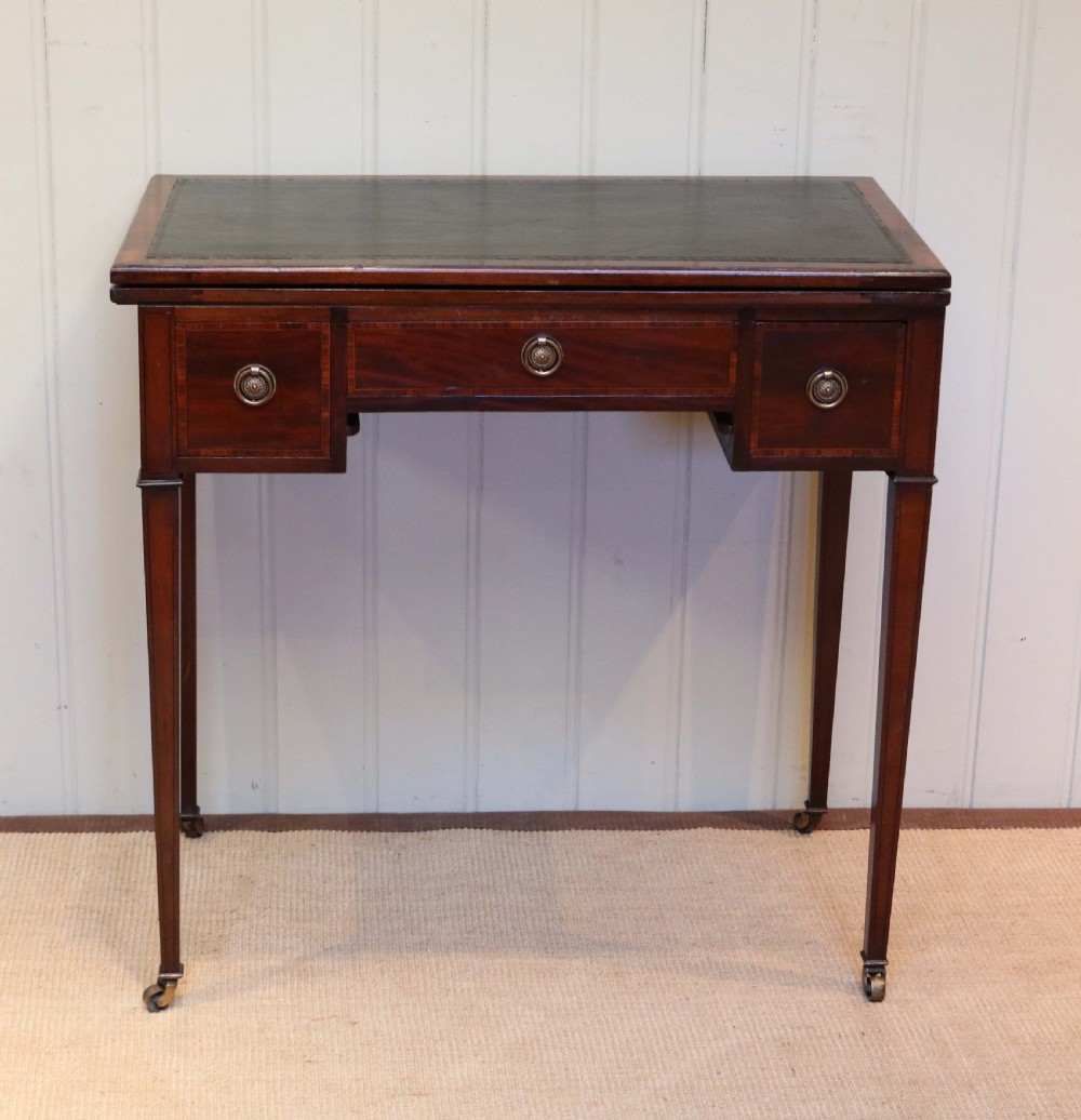 Mahogany Writing Desk Table (English, c. 1890) View VI