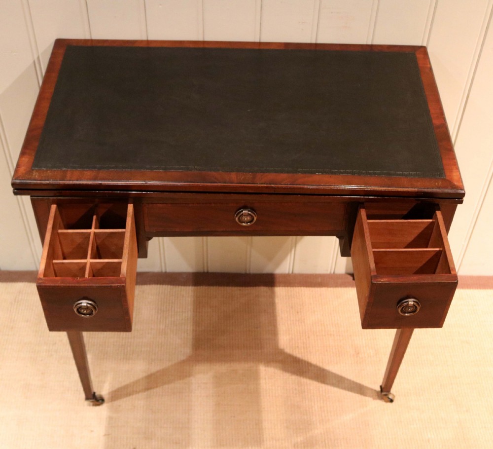 Mahogany Writing Desk Table (English, c. 1890) View IX