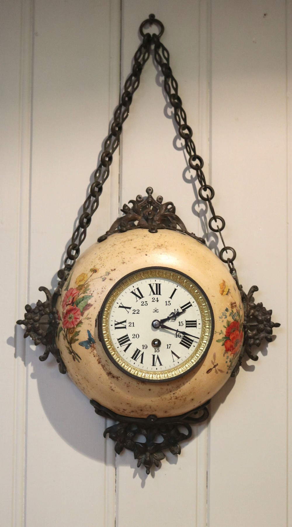French Toleware Wall Clock (France, c. 1890)
