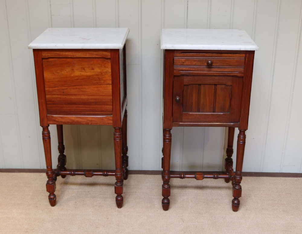 Pair Of French Rosewood Marble Top Bedside Cabinets  View VI