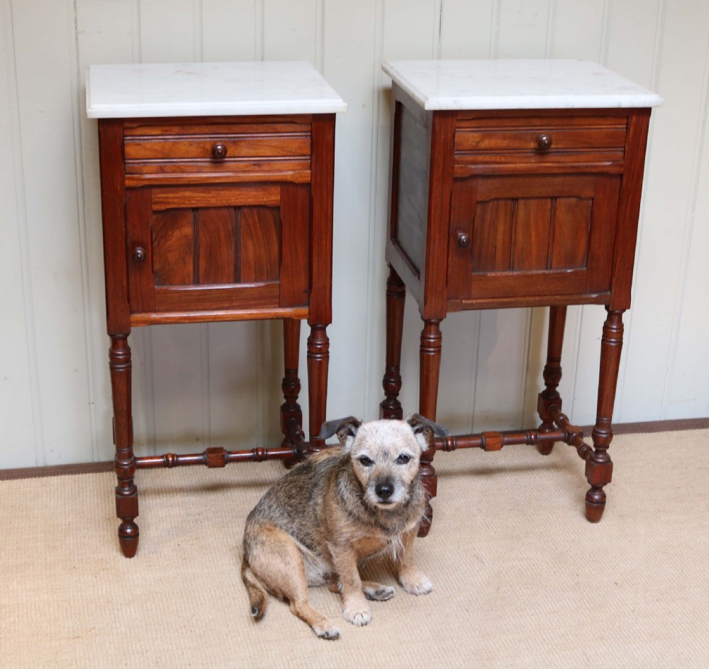 Pair Of French Rosewood Marble Top Bedside Cabinets  View VIII