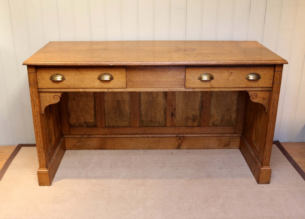 Substantial Edwardian Oak Console Table View II
