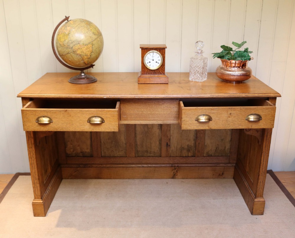 Substantial Edwardian Oak Console Table View III
