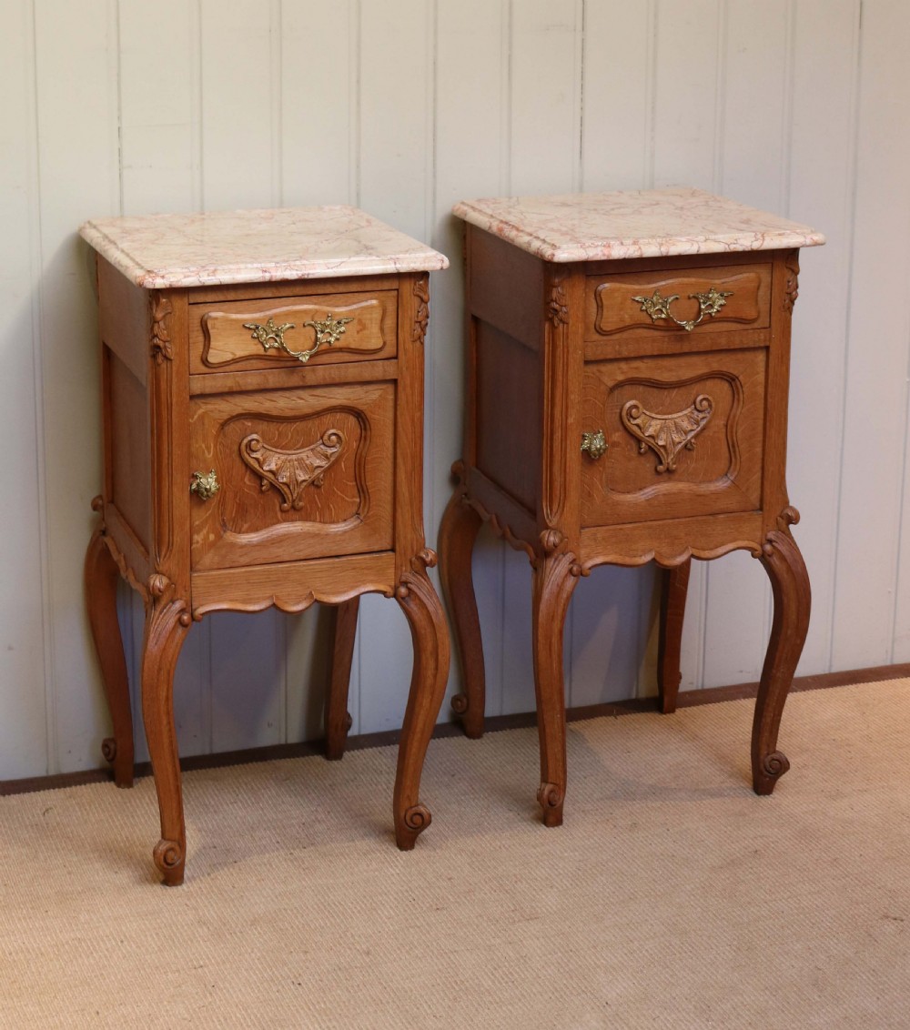 Pair Of French Oak Bedside Cabinets