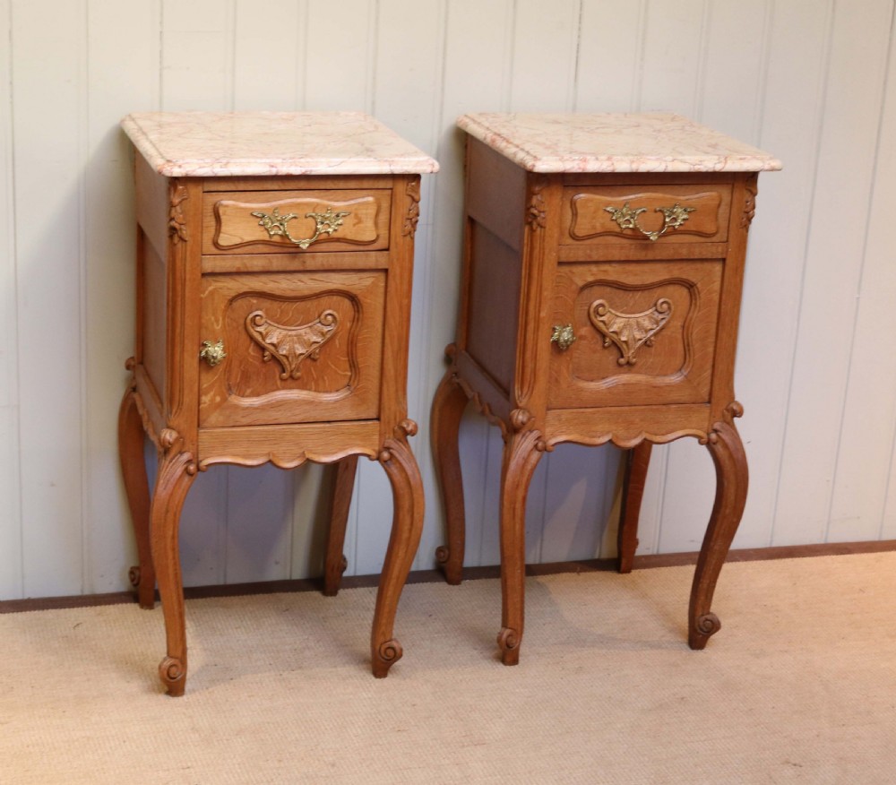 Pair Of French Oak Bedside Cabinets View V