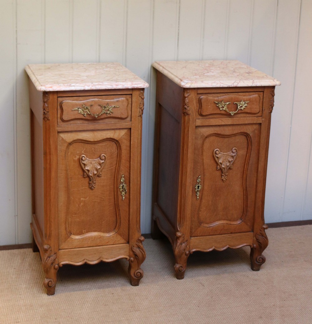 Pair Of French Oak Bedside Cabinets