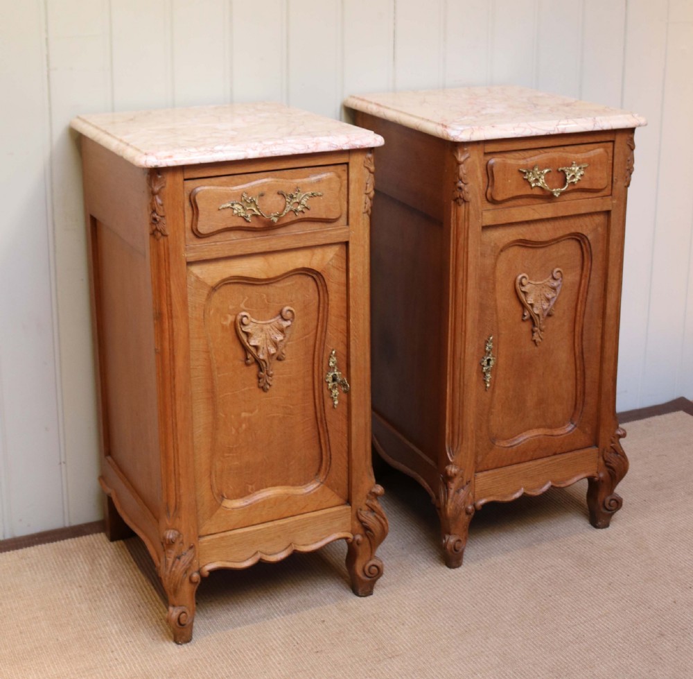 Pair Of French Oak Bedside Cabinets View V