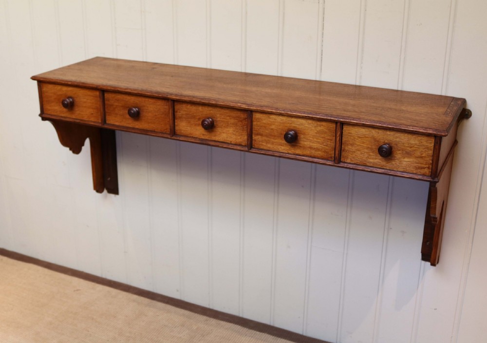 French Oak Shelf With Drawers View V