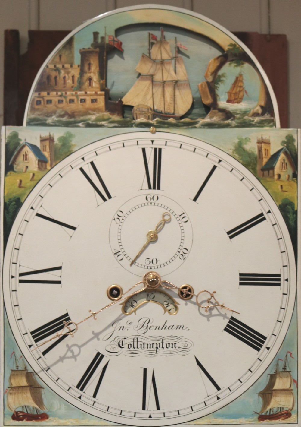 Mahogany Longcase Clock With Rocking Ship (England, 1830) View VI