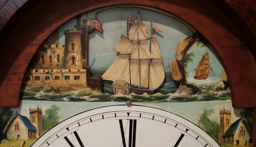 Mahogany Longcase Clock With Rocking Ship (England, 1830) View IX
