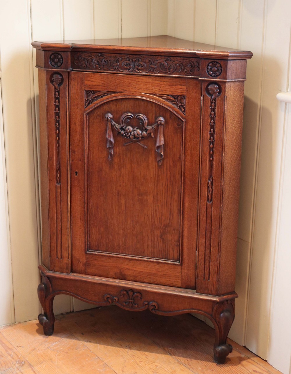 French Oak Corner Cabinet View VIII