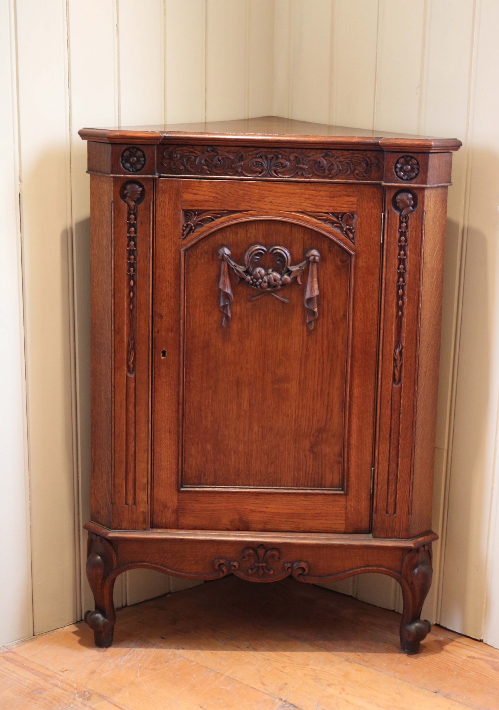 French Oak Corner Cabinet View IX