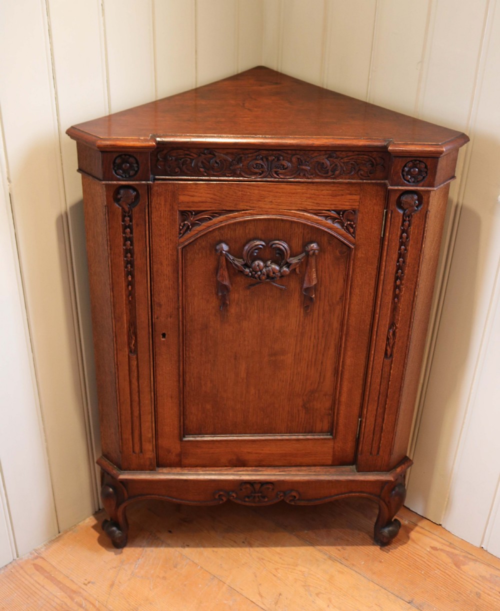 French Oak Corner Cabinet View X