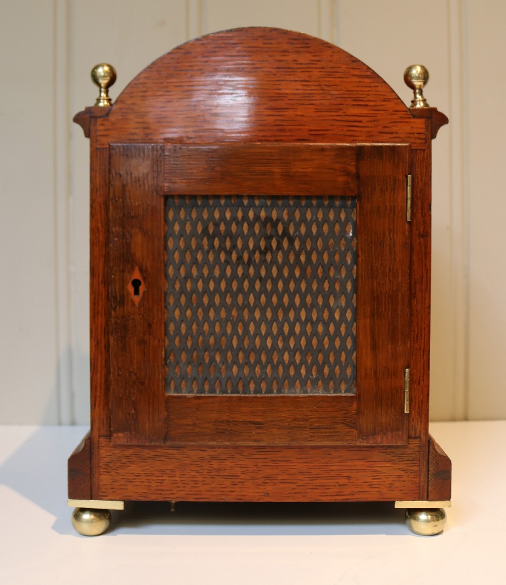 Small English Oak Bracket Clock (England, c. 1890) View VII