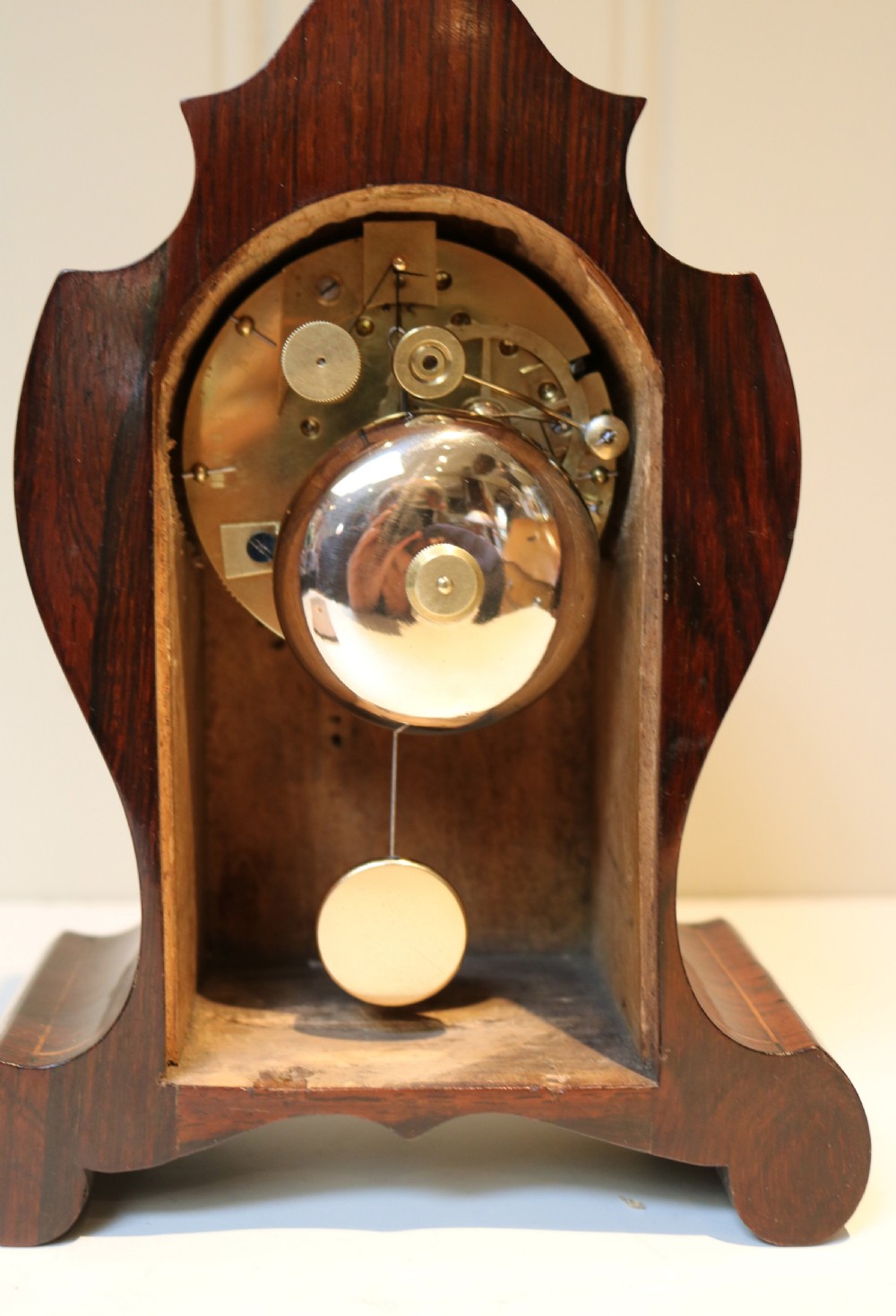Small Rosewood and Marquetry Mantel Clock (France, c. 1840) View VII