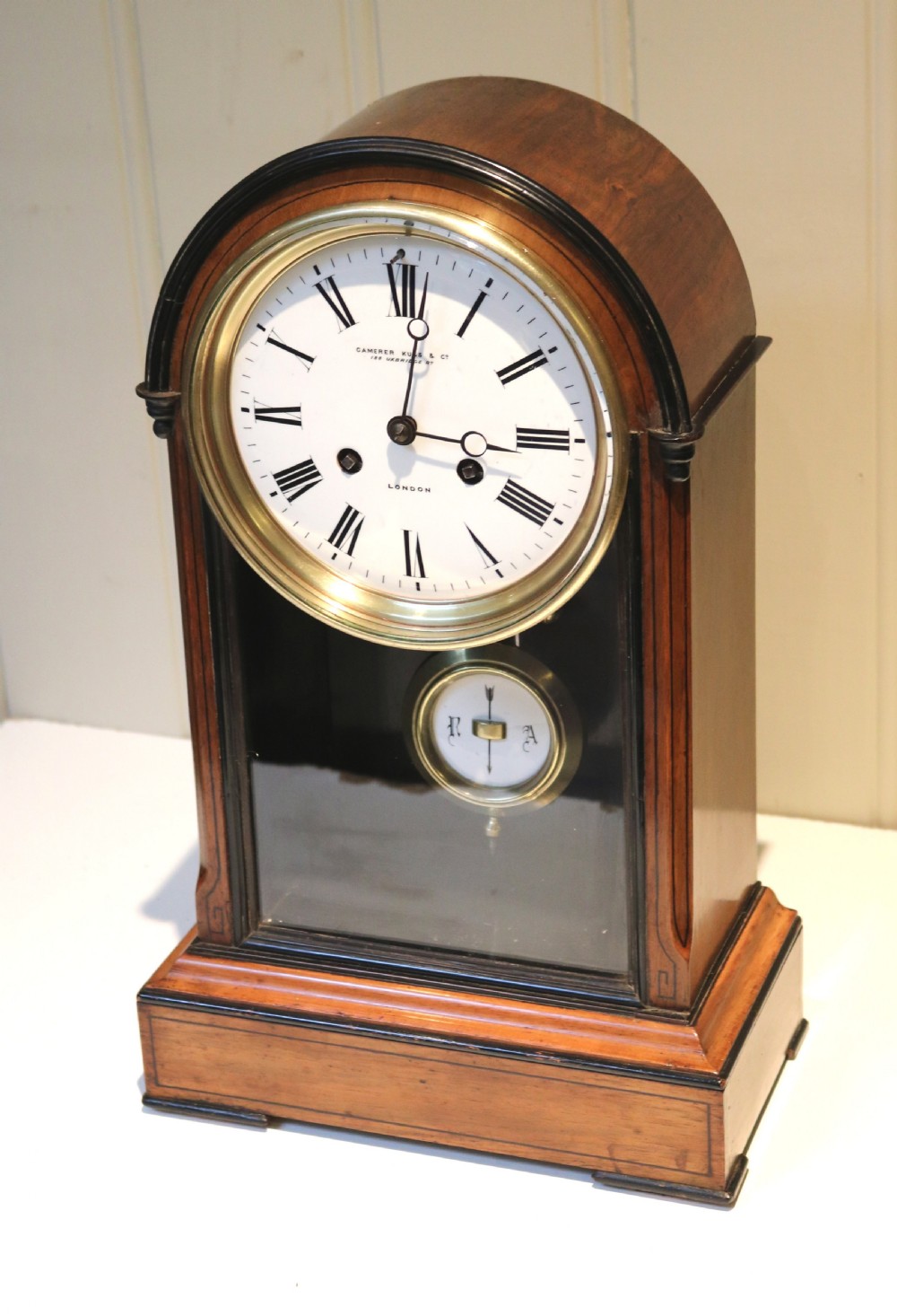 Walnut Table Regulator Mantel Clock (France, c. 1870) View II