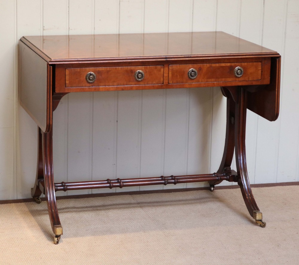 Regency Style Mahogany Drop Leaf Sofa Table View III