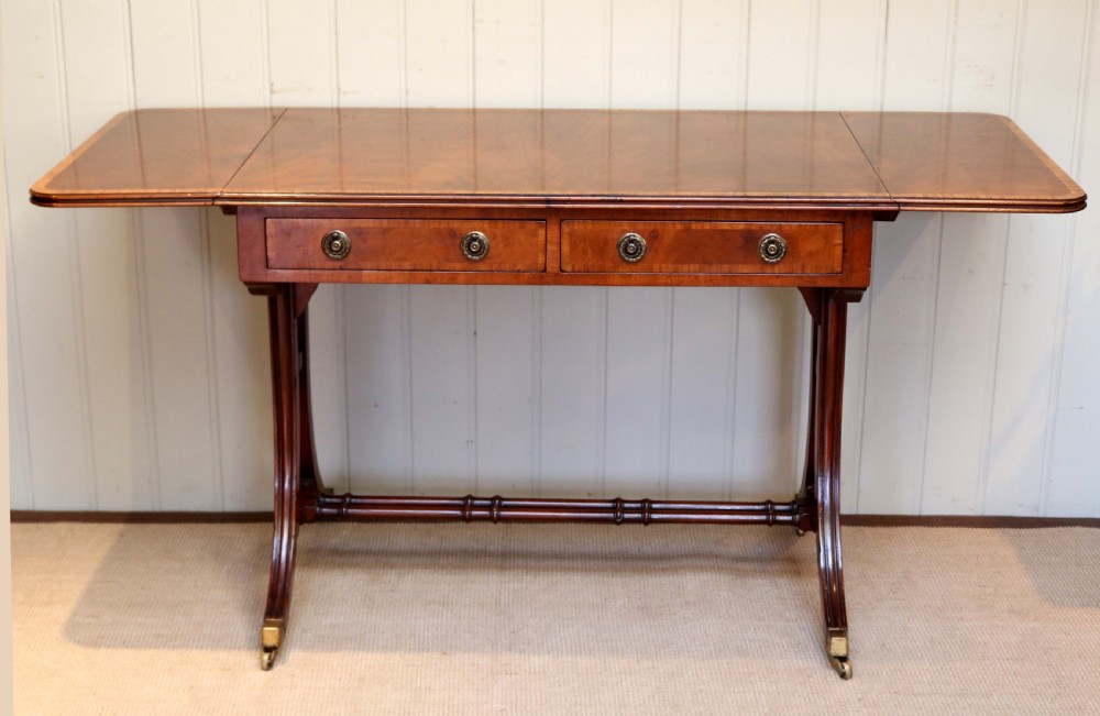 Regency Style Mahogany Drop Leaf Sofa Table View V