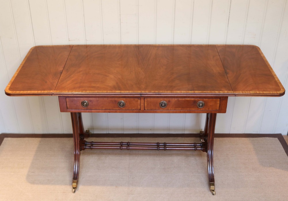 Regency Style Mahogany Drop Leaf Sofa Table View VI
