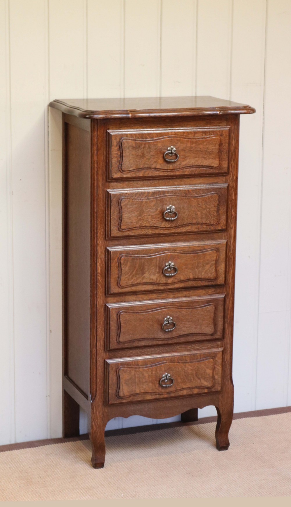 Tall French Oak Chest Of Drawers 