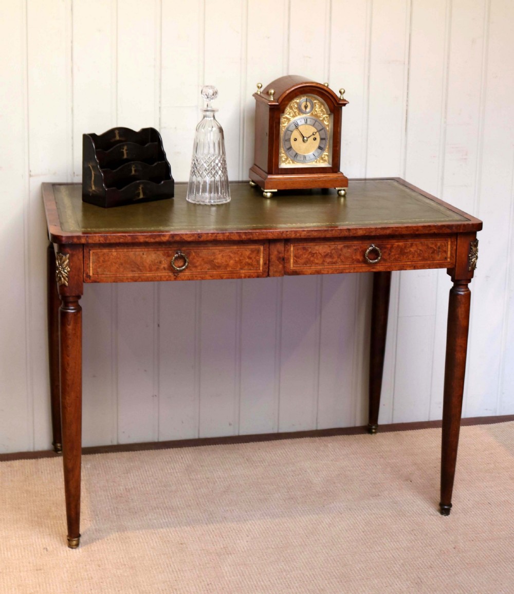 Burr Maple Leather Top Writing Desk View V