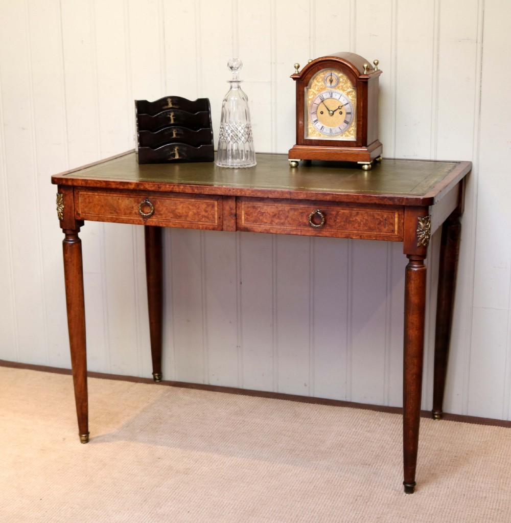 Burr Maple Leather Top Writing Desk View VIII