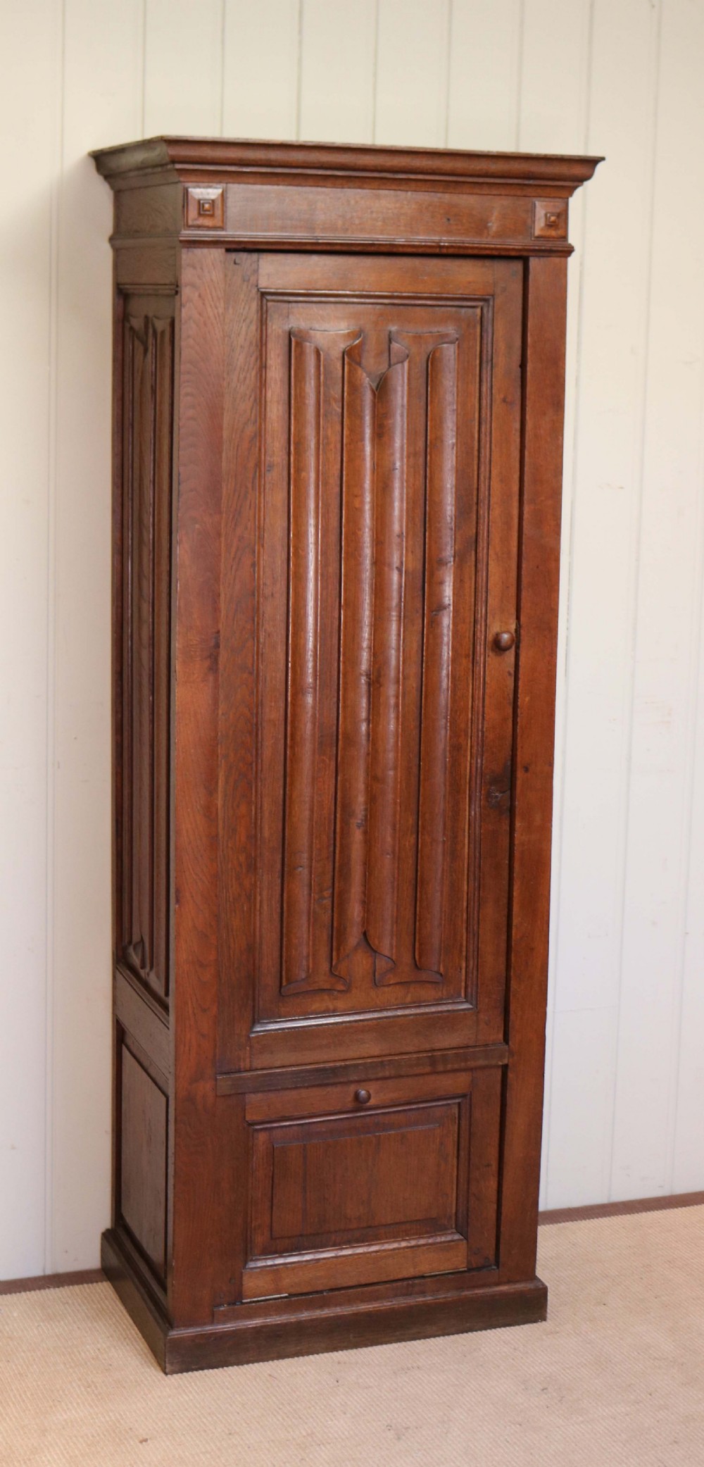 French Linenfold Hall Cupboard 
