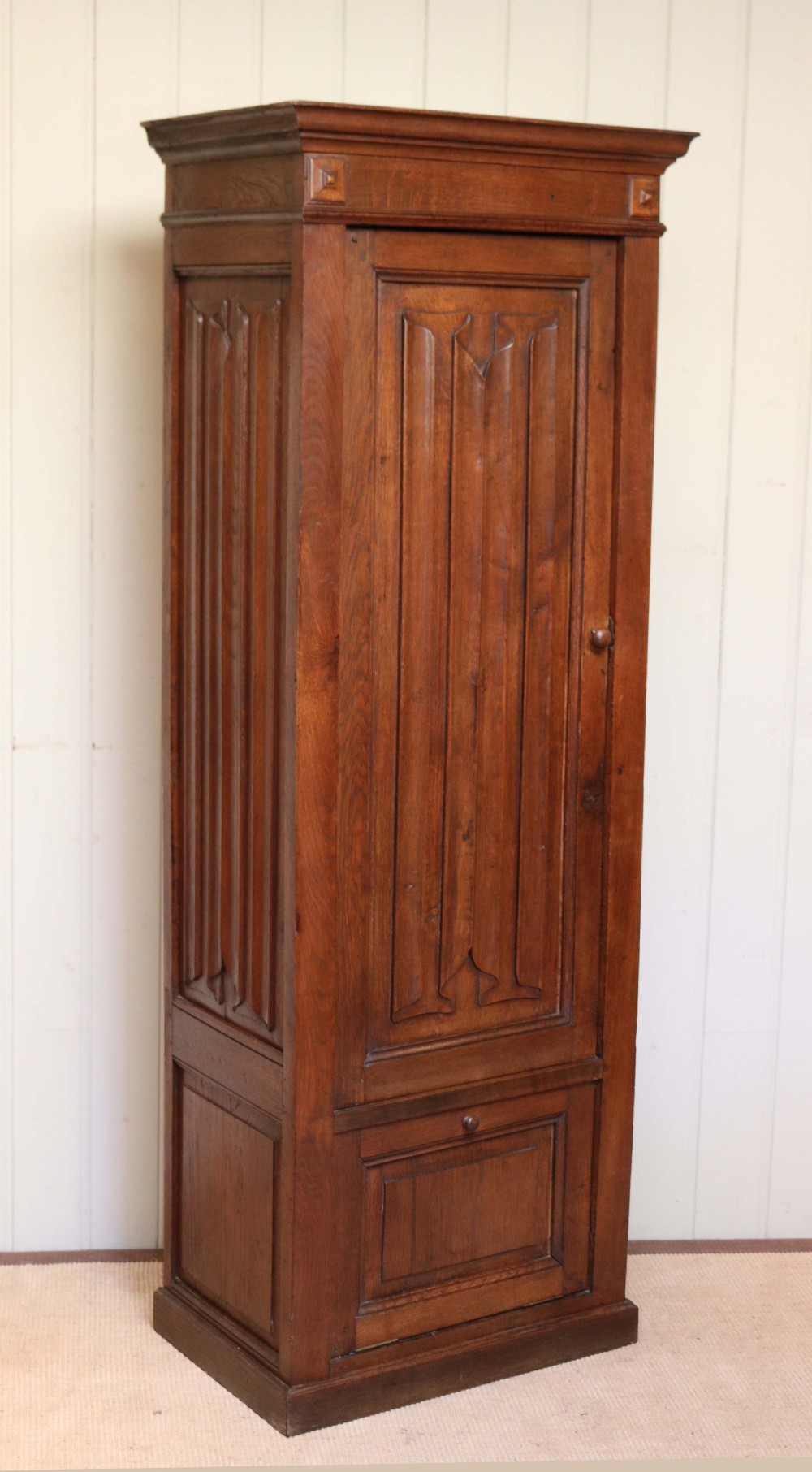 French Linenfold Hall Cupboard  View III