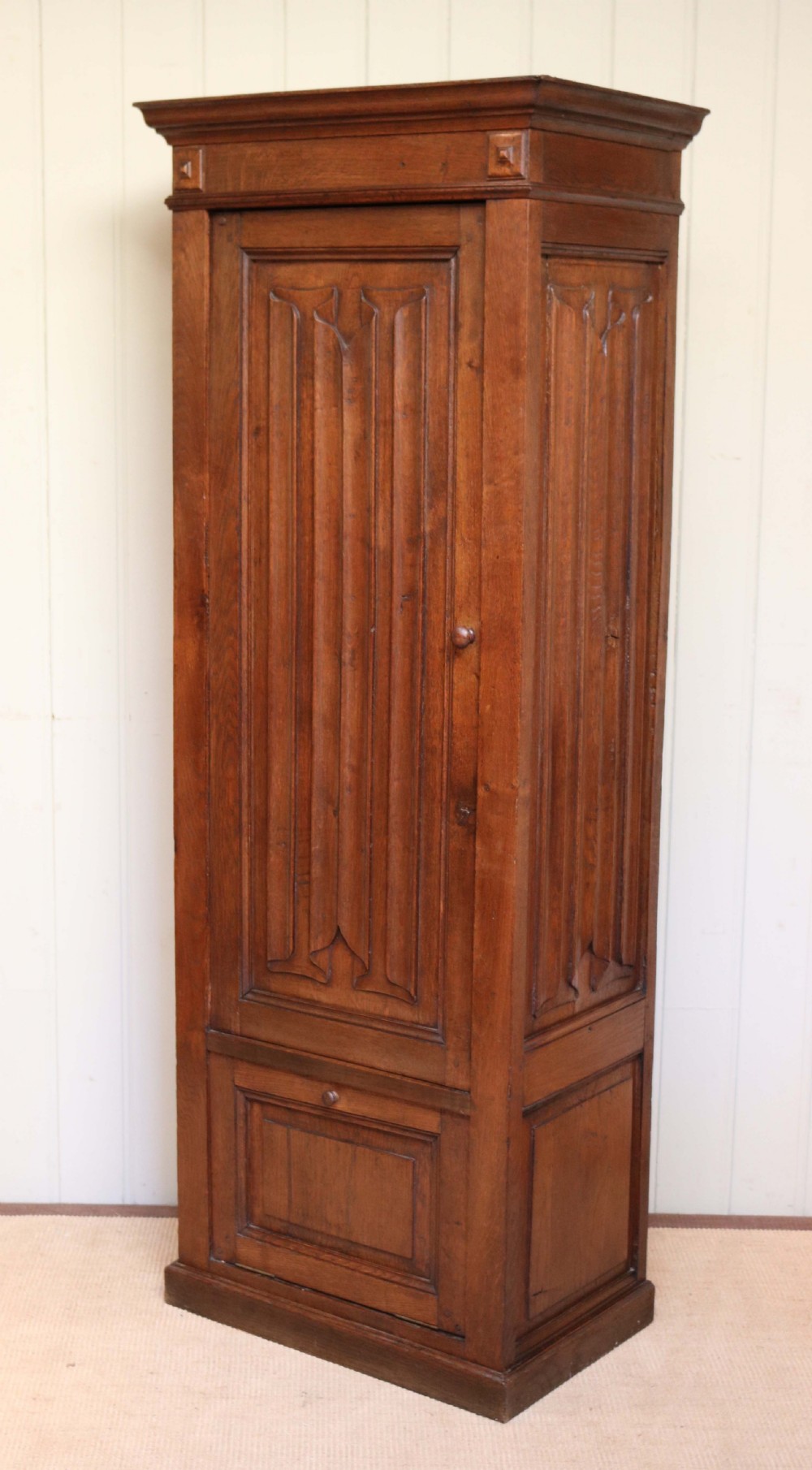 French Linenfold Hall Cupboard  View IV