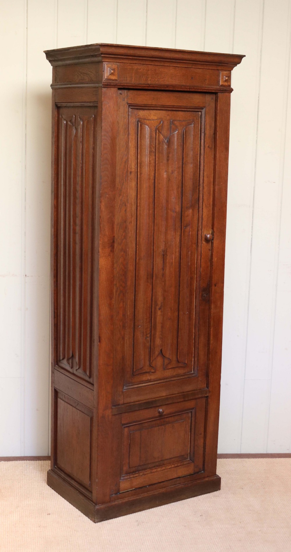 French Linenfold Hall Cupboard  View V