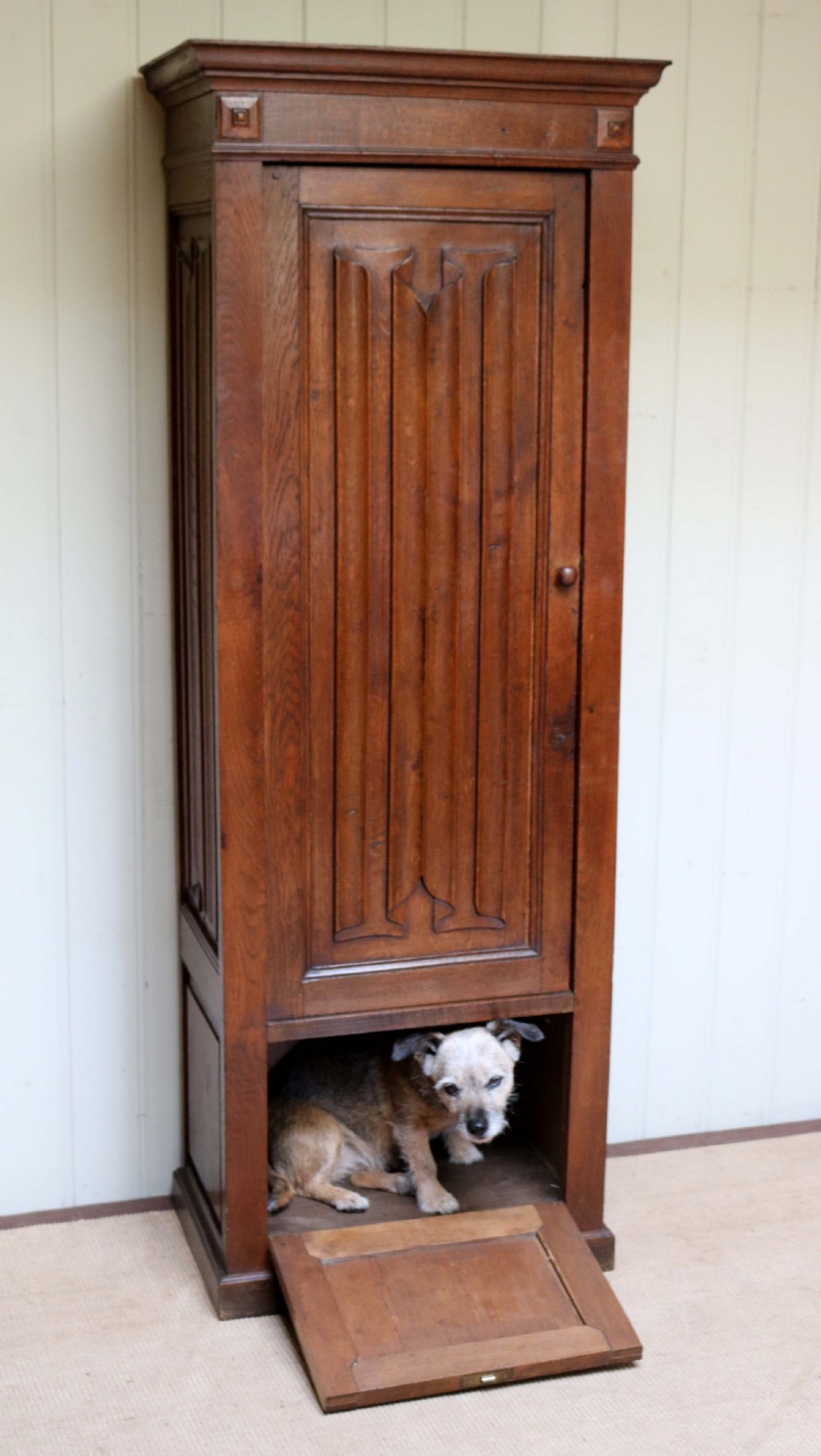 French Linenfold Hall Cupboard  View IX