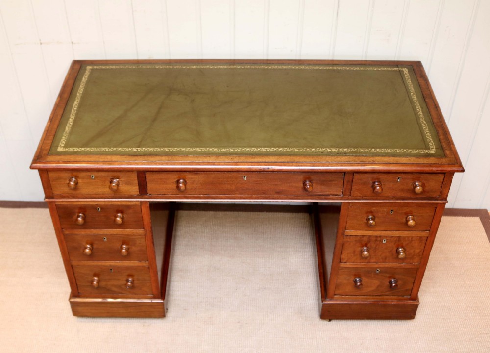 Late Victorian Walnut Pedestal Desk View II