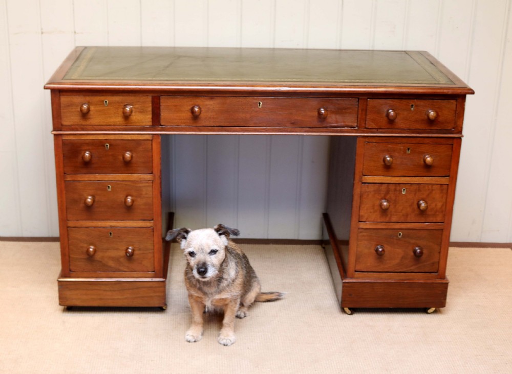 Late Victorian Walnut Pedestal Desk View III