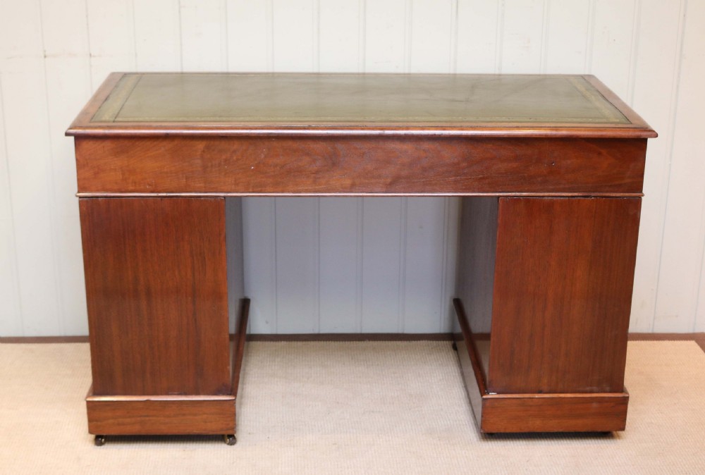 Late Victorian Walnut Pedestal Desk View VII