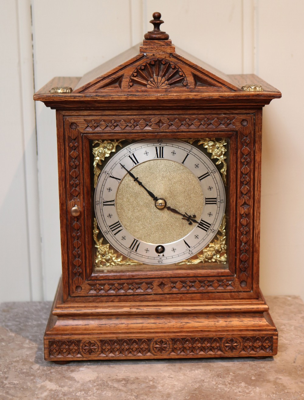 Small Oak Mantel Clock (Germany, c. 1890)