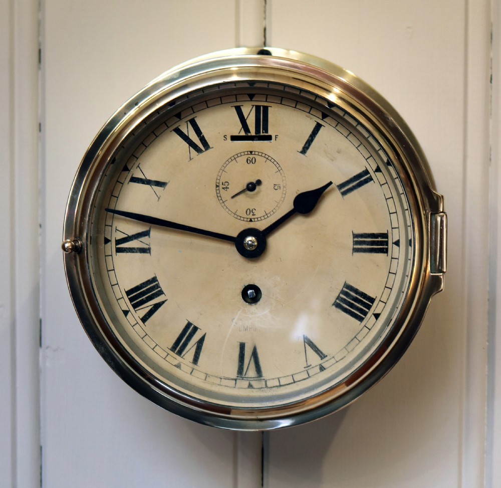 Brass Ships Bulkhead Clock 