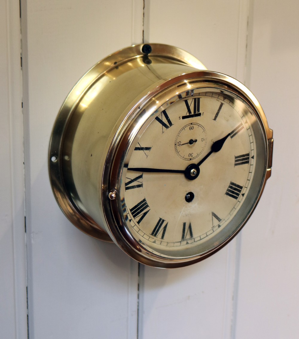 Brass Ships Bulkhead Clock  View II