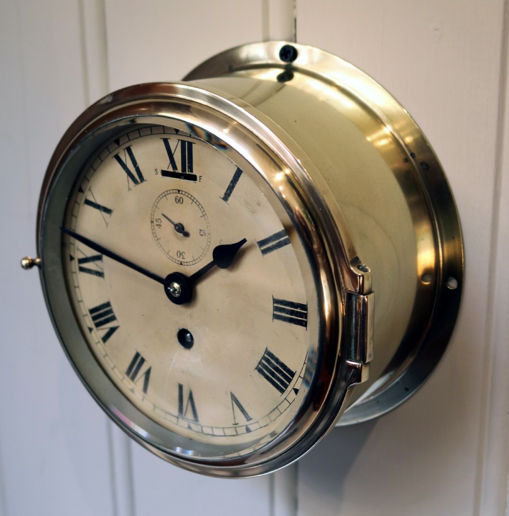 Brass Ships Bulkhead Clock  View III