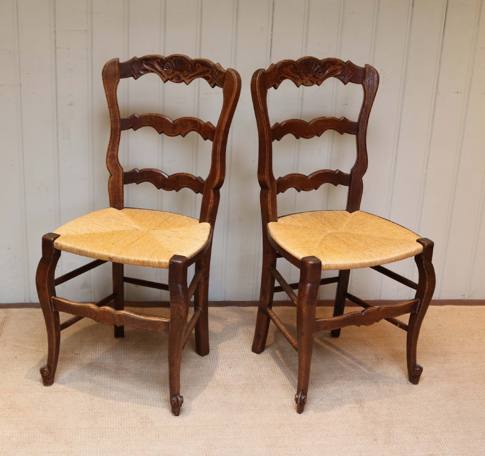 Set Of Six French Oak Dining Chairs  View II