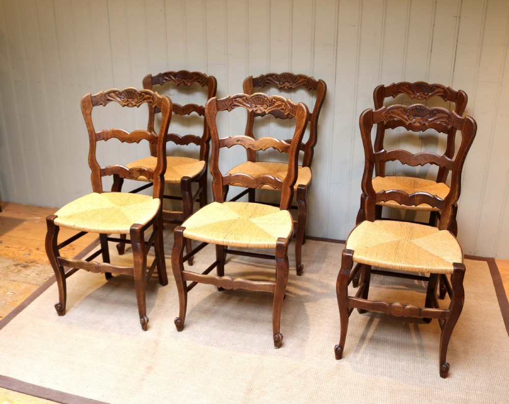 Set Of Six French Oak Dining Chairs  View III