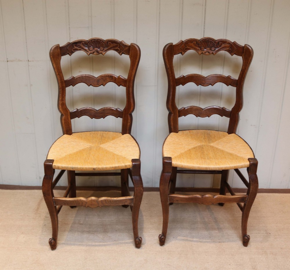 Set Of Six French Oak Dining Chairs  View VI