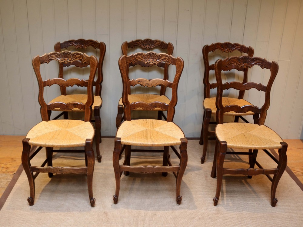 Set Of Six French Oak Dining Chairs  View VII